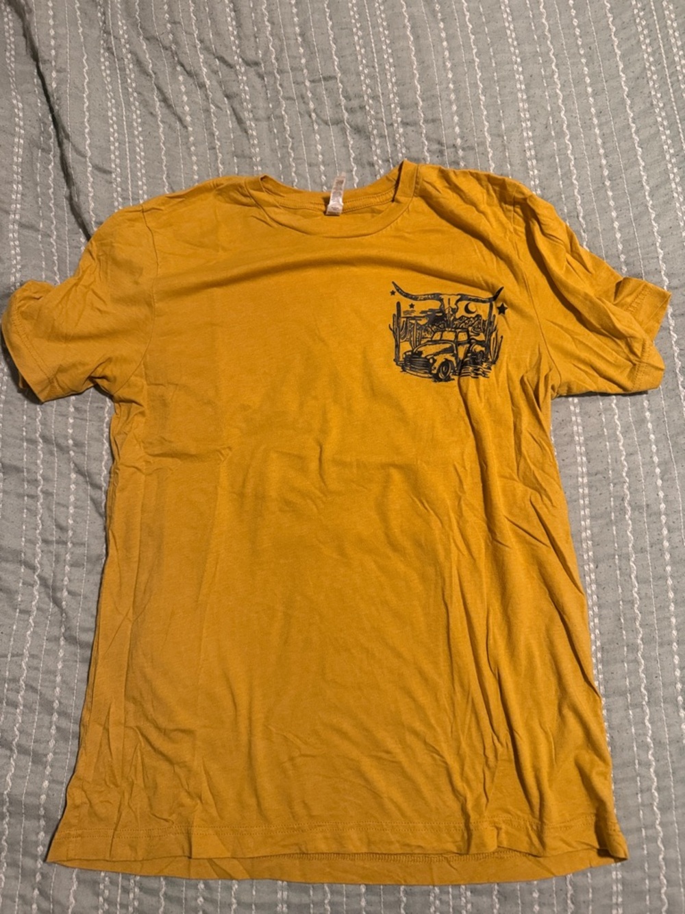 Men's Mustard Yellow Short Sleeve Graphic Tee